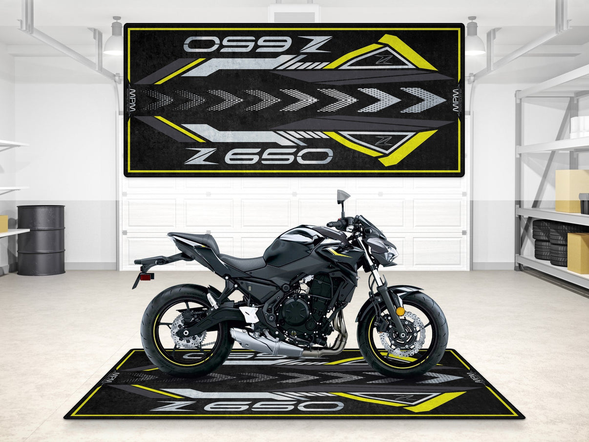 Designed Pit Mat for Kawasaki Z650 Motorcycle - MM7411 MPM Motorcycle Mat