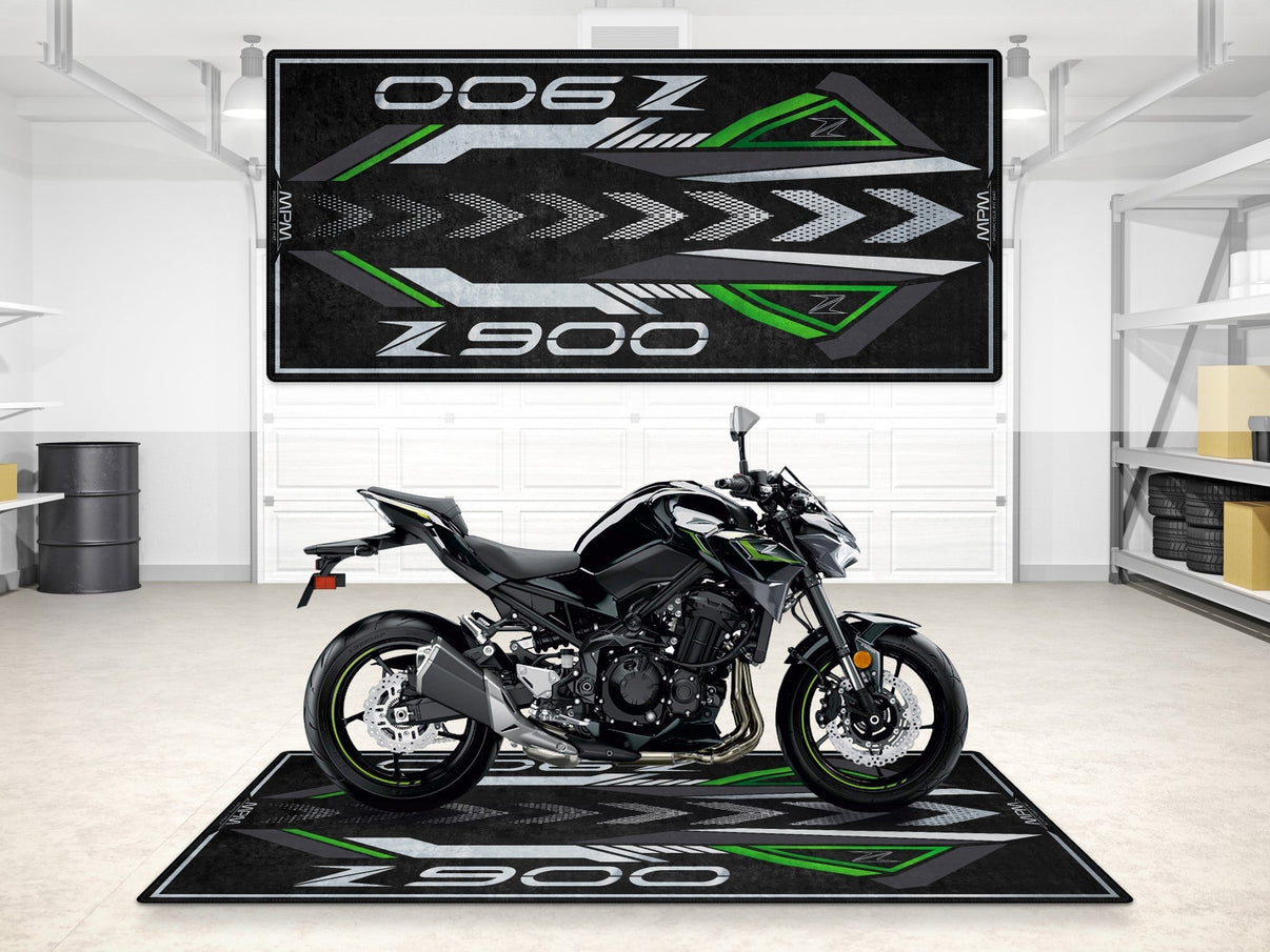 Designed Pit Mat for Kawasaki Z900 Motorcycle - MM7412 MPM Motorcycle Mat
