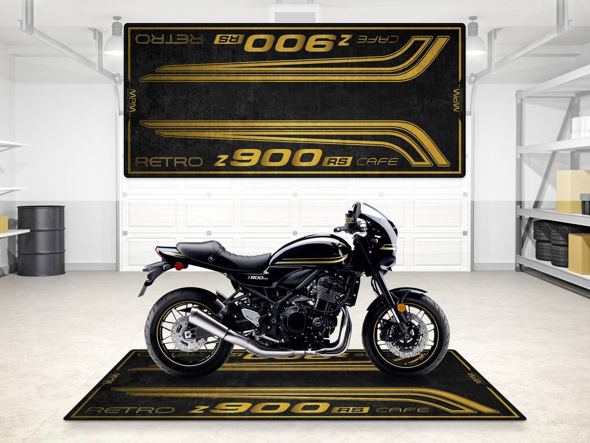 Designed Pit Mat for Kawasaki Z900 RS Cafe Motorcycle - MM7416 MPM Motorcycle Mat