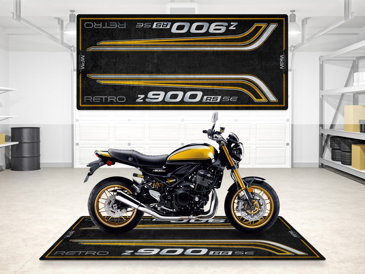 Designed Pit Mat for Kawasaki Z900RS SE Motorcycle - MM7417 MPM Motorcycle Mat