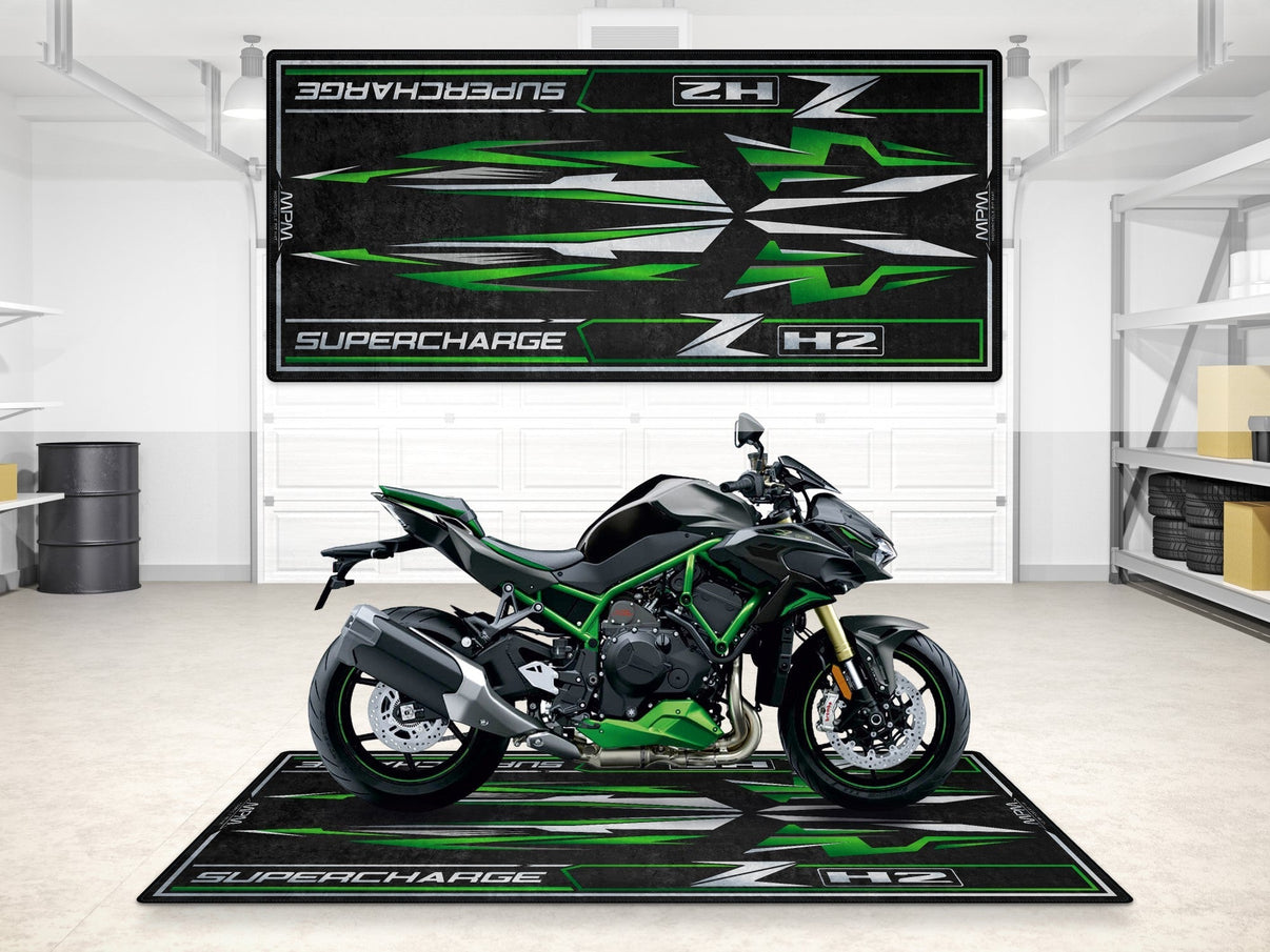 Designed Pit Mat for Kawasaki ZH2 Motorcycle - MM7418 MPM Motorcycle Mat