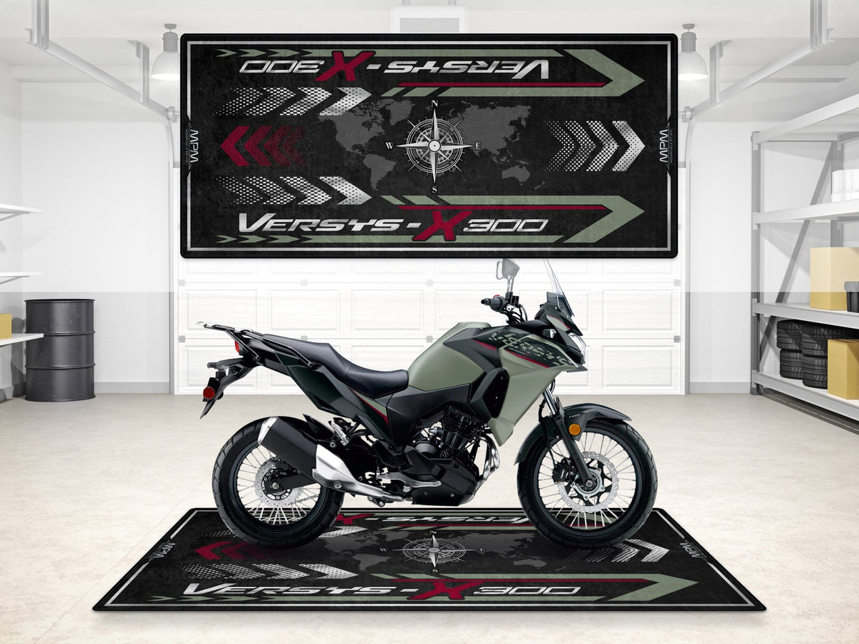 Designed Pit Mat for Kawasaki Versys-X 300 Motorcycle - MM7419 MPM Motorcycle Mat
