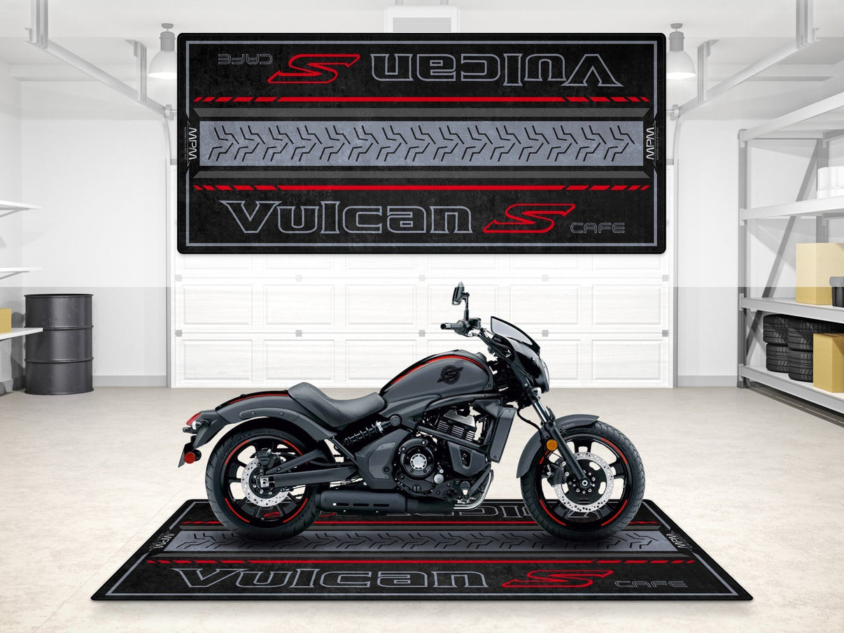 Designed Pit Mat for Kawasaki Vulcan S Cafe Motorcycle - MM7425 MPM Motorcycle Mat