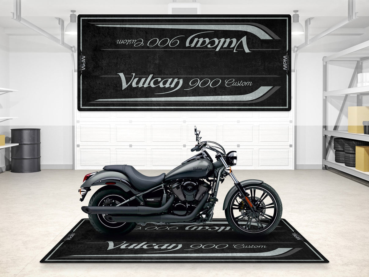 Designed Pit Mat for Kawasaki Vulcan 900 Custom Motorcycle - MM7427 MPM Motorcycle Mat