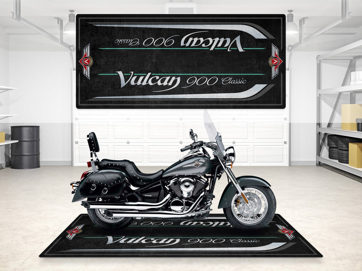 Designed Pit Mat for Kawasaki Vulcan 900 Classic LT Motorcycle - MM7428 MPM Motorcycle Mat