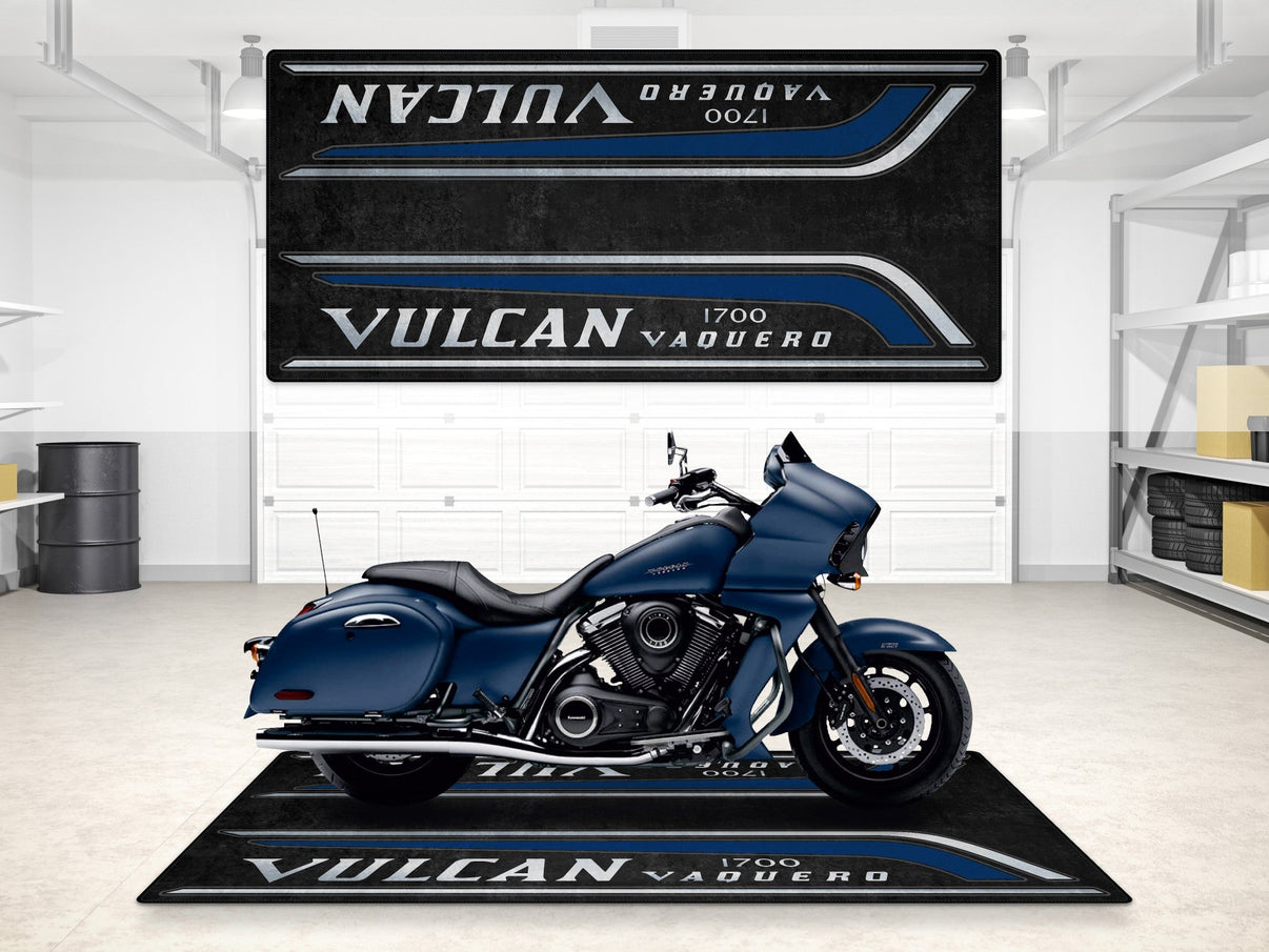 Designed Pit Mat for Kawasaki Vulcan 1700 Vaquero Motorcycle - MM7429 MPM Motorcycle Mat