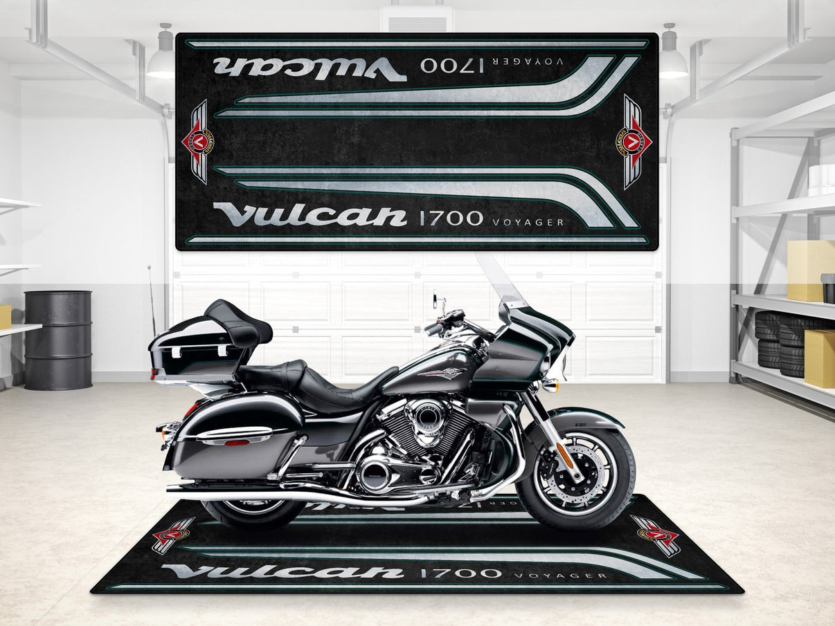 Designed Pit Mat for Kawasaki Vulcan 1700 Voyager Motorcycle - MM7430 MPM Motorcycle Mat