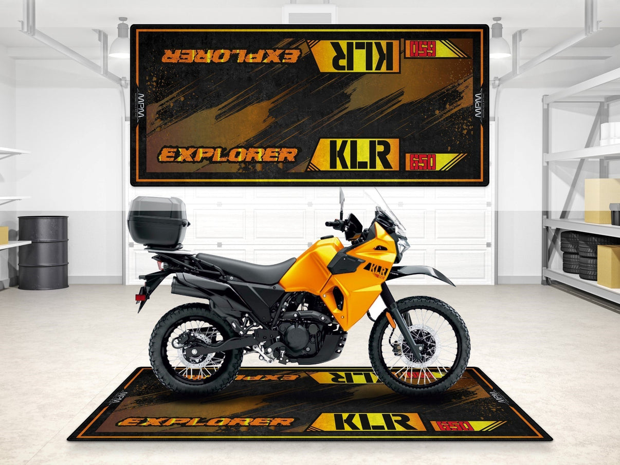 Designed Pit Mat for Kawasaki KLR 650 Motorcycle - MM7431 MPM Motorcycle Mat