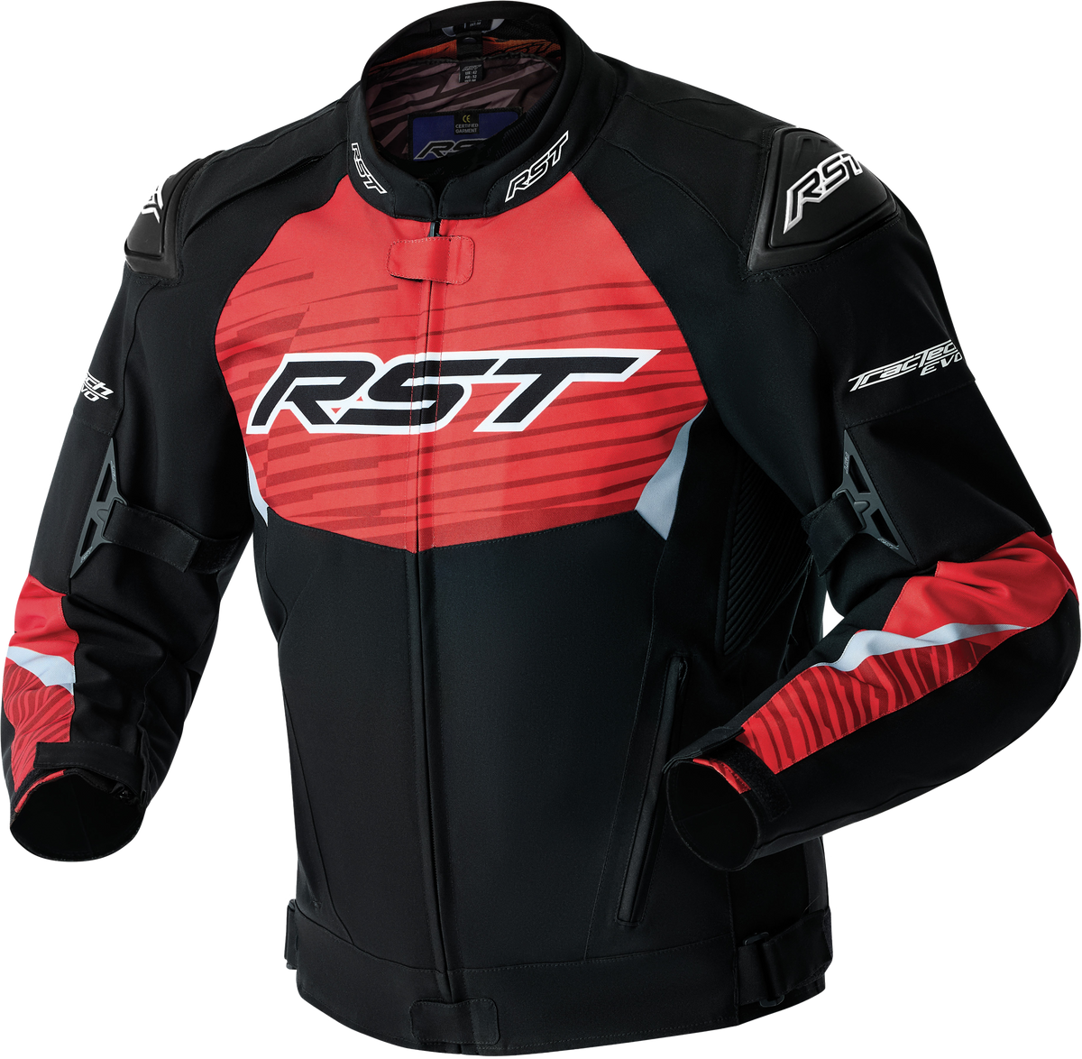 RST Tractech Evo D3O Textile Jacket - Black/Fluo Red