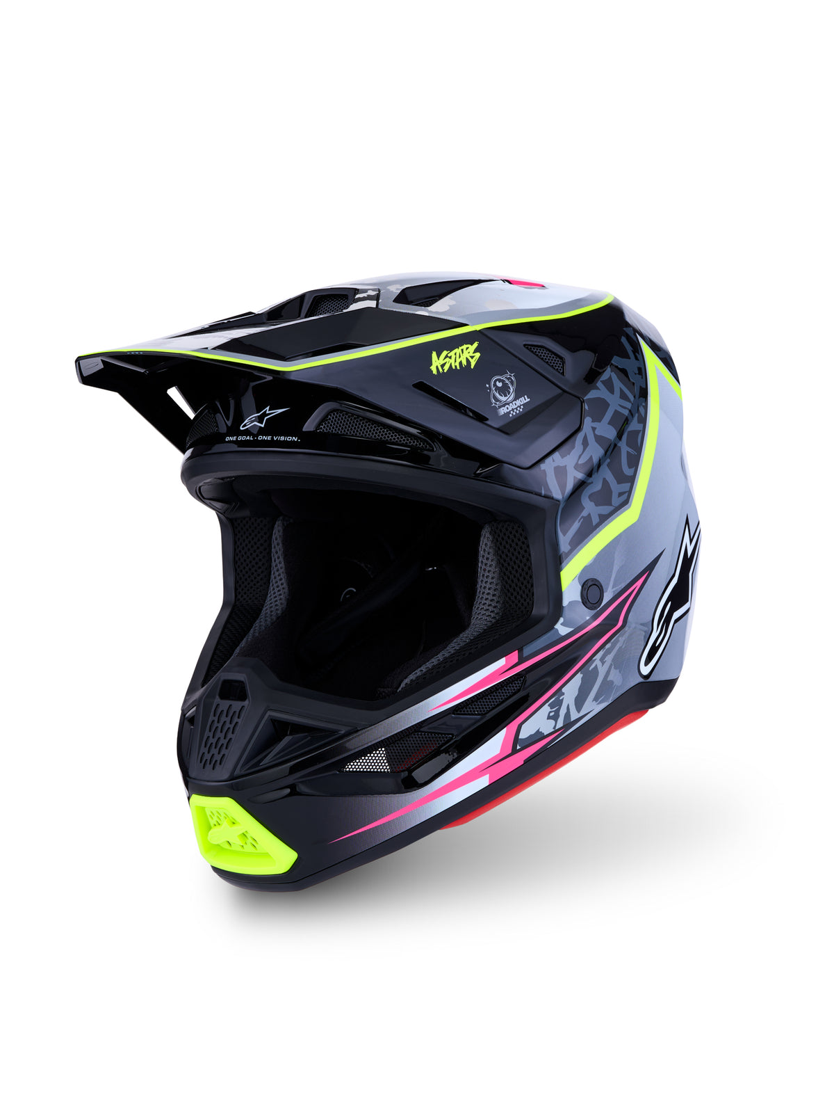 Alpinestars S-M7 Blaster Helmet - Black/Gray/White/Yellow Fluo Glossy