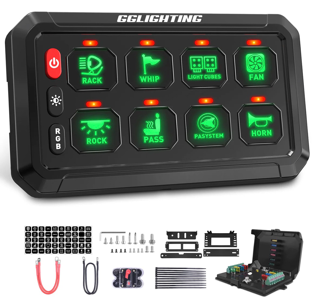 8-Gang Switch Panel With RGB And Remote Control Bluetooth App GGLighting