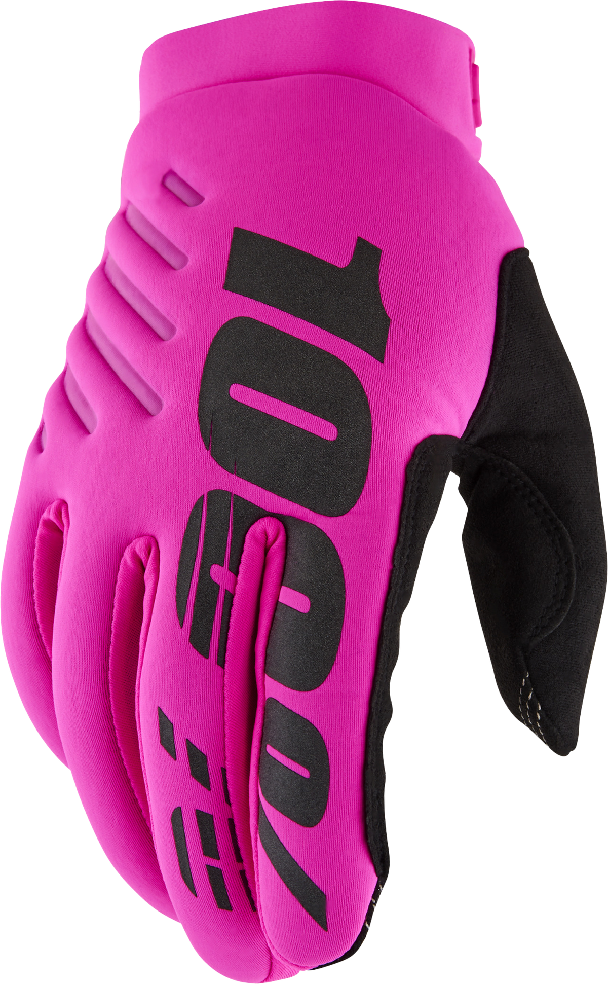 100% Brisker Women's Gloves - Neon Pink/Black