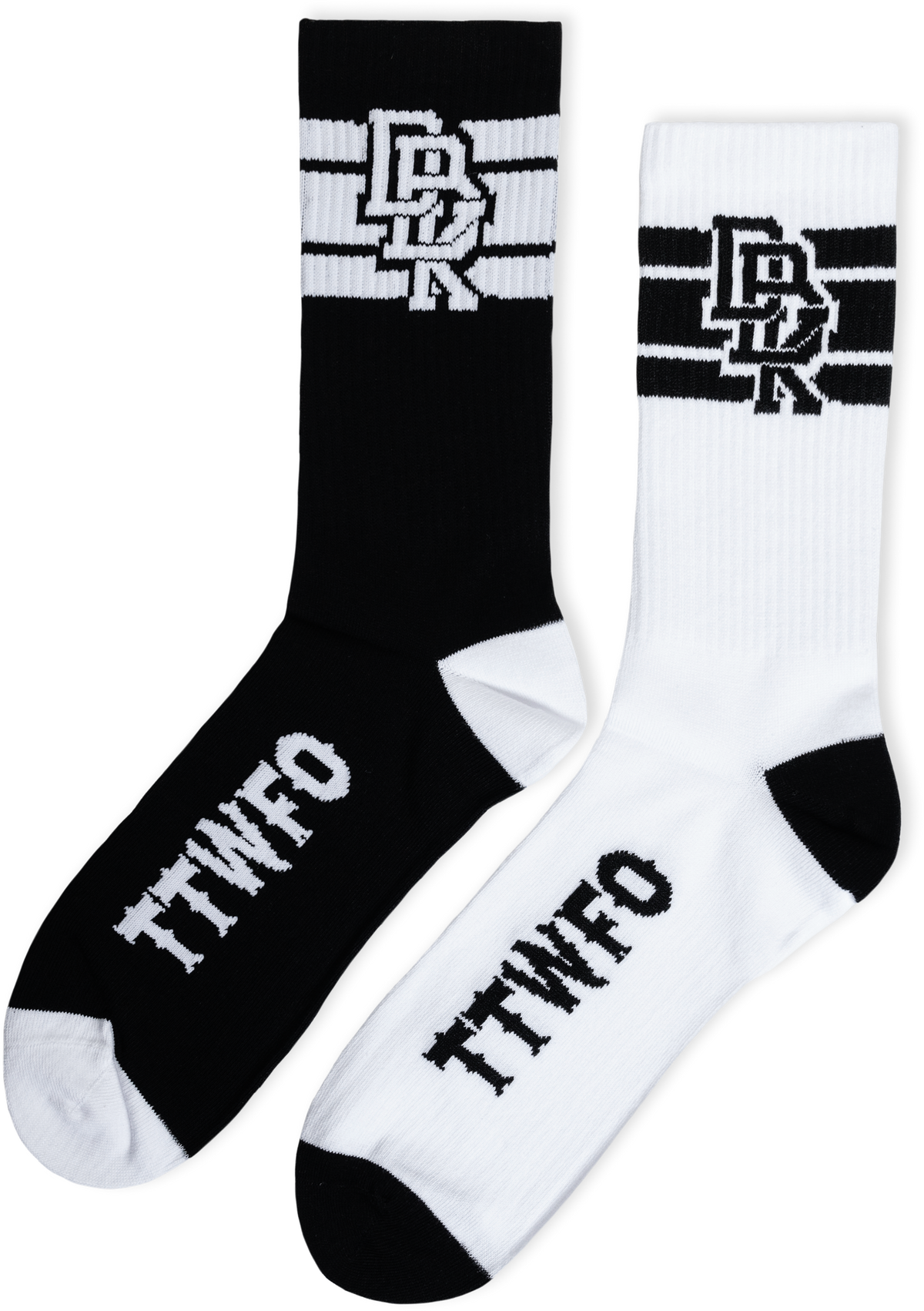 DBK Stacked Socks 2-Pack - Black/White
