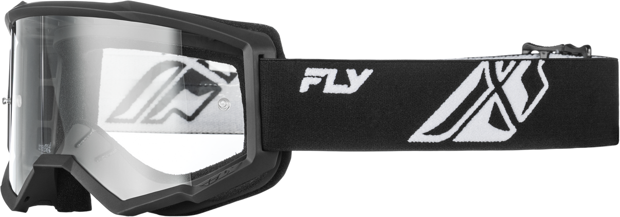 Youth Focus Goggle Black/White W/ Clear Lens