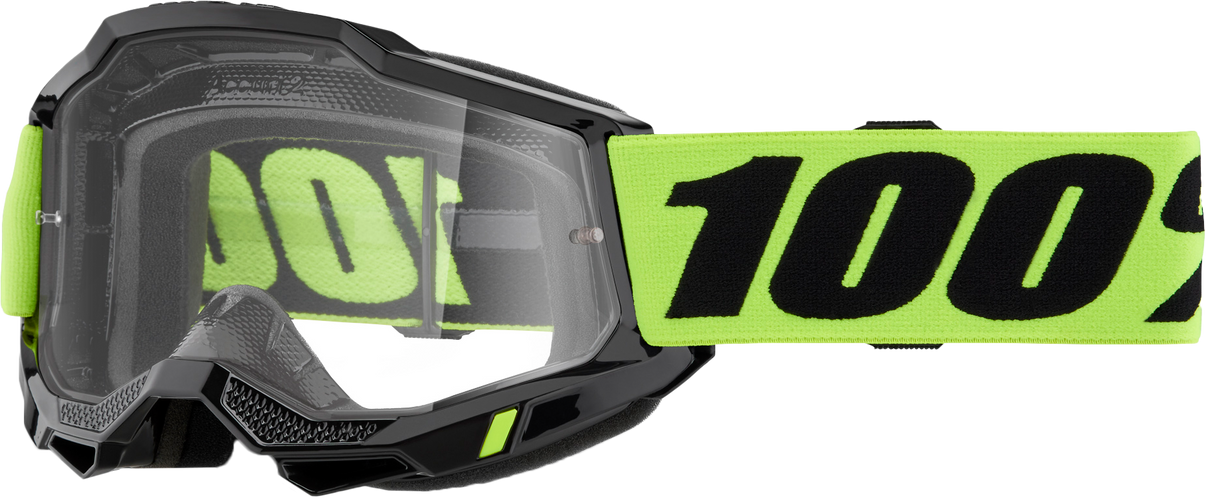 Accuri 2 Goggle Neon Yellow Clear Lens 100-PERCENT