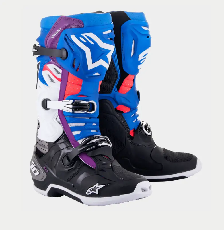 Alpinestars Tech 10 Supervented Black/Enamel Blue/Purple/White Boots ALPINESTARS