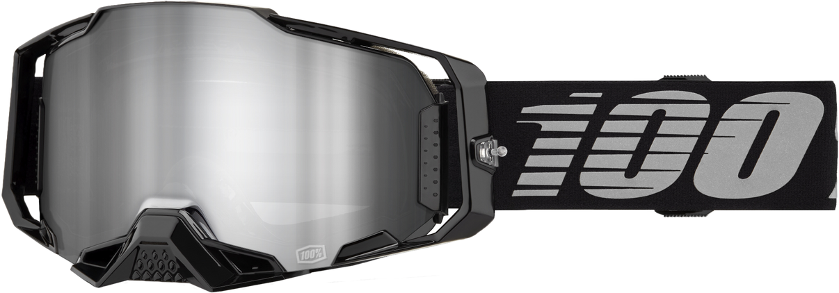 Armega Goggle Black Mirror Silver Lens 100-PERCENT