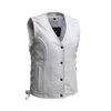 Beryl - Women's Motorcycle Leather Vest - White - LiveTheGnar