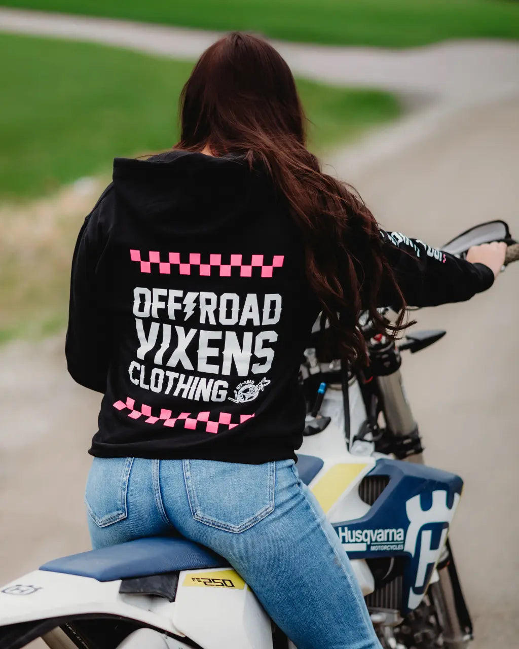 Checked Out Unisex Zip Hoodie - Black OFF-ROAD VIXENS CLOTHING CO.