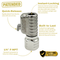 Lightning™ S2-Series Tire Air Chuck | Open Flow, 1/4" F-NPT (2 Pack) - LiveTheGnar