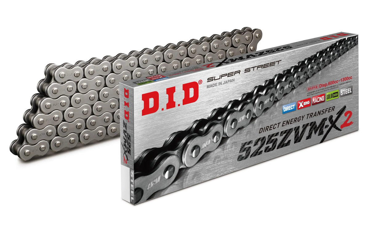 D.I.D 525 ZVM-X2 Natural Steel X-Ring Chain D.I.D
