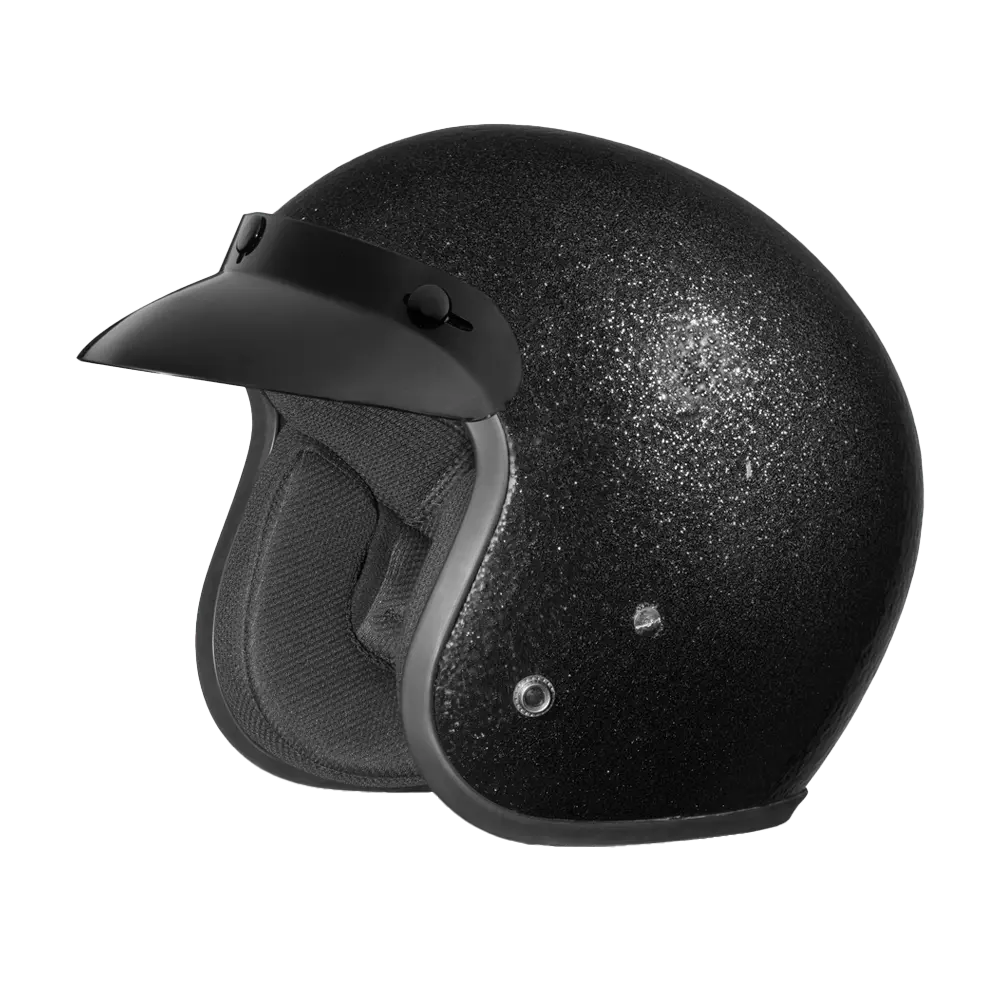 D.O.T. Daytona Cruiser- Black Metal Flake Daytona Helmets