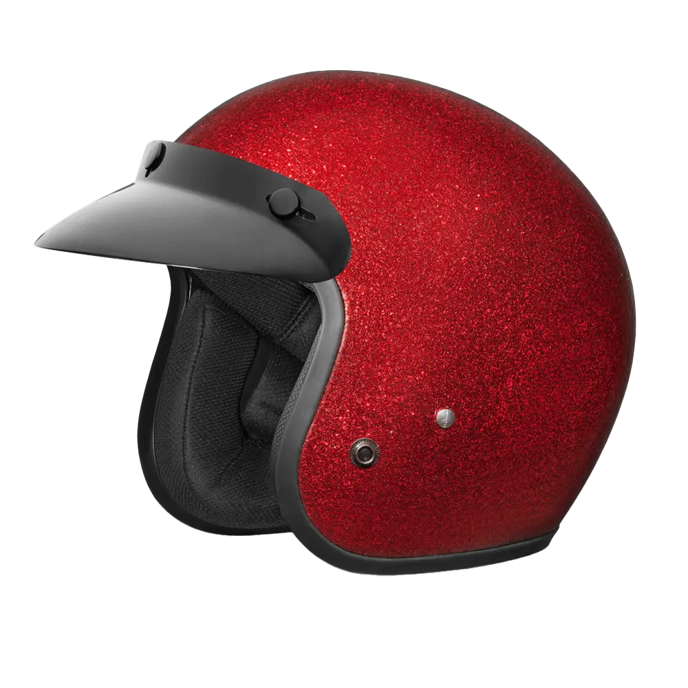 D.O.T. Daytona Cruiser- Red Metal Flake Daytona Helmets