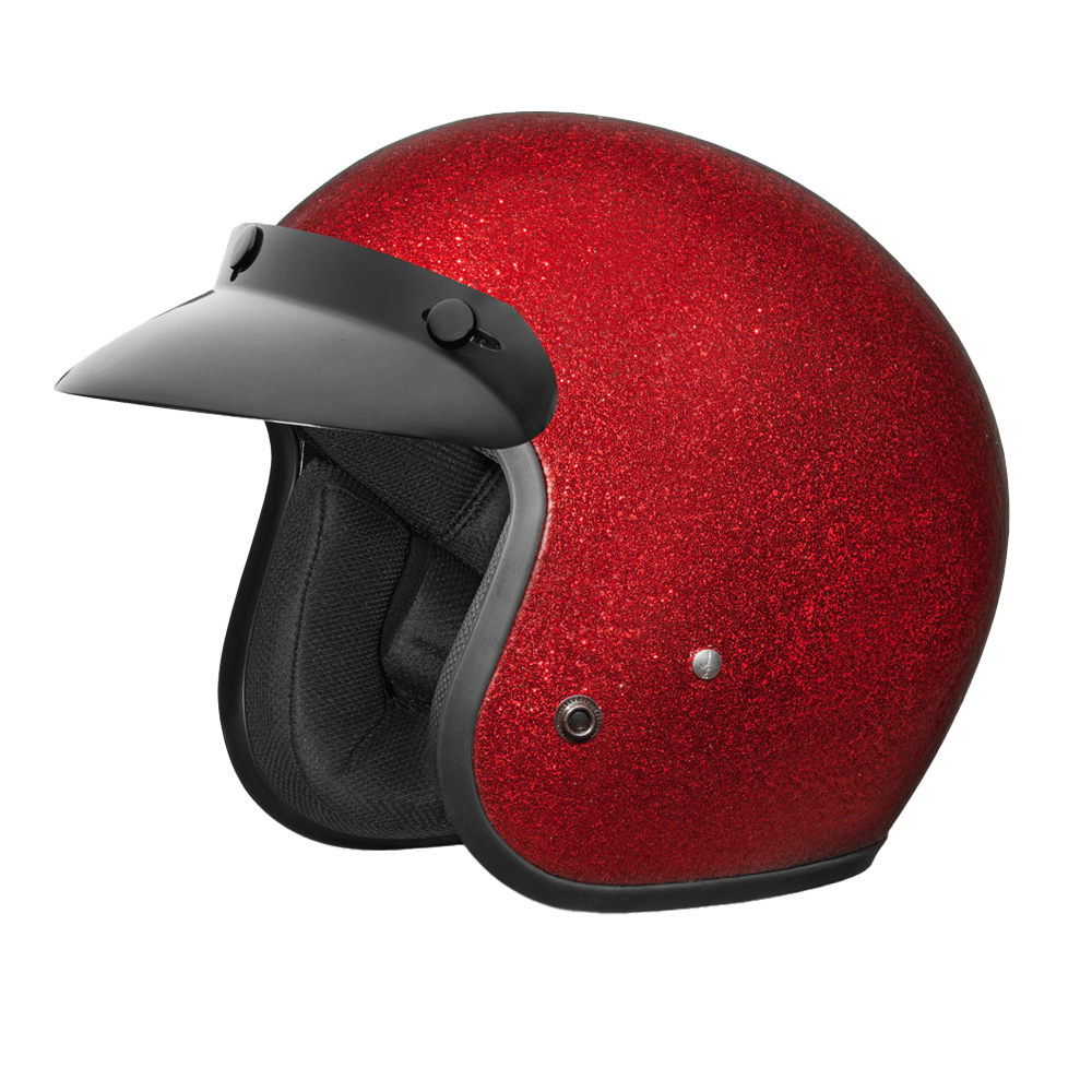 D.O.T. Daytona Cruiser- Red Metal Flake Daytona Helmets