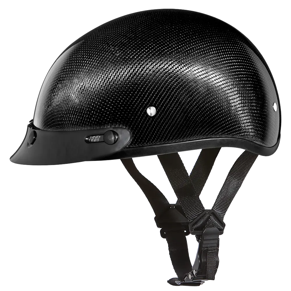 D.O.T. Daytona Skull Cap- Grey Carbon Fiber Daytona Helmets