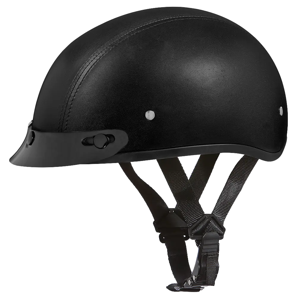 D.O.T. Daytona Skull Cap- Leather Covered Daytona Helmets