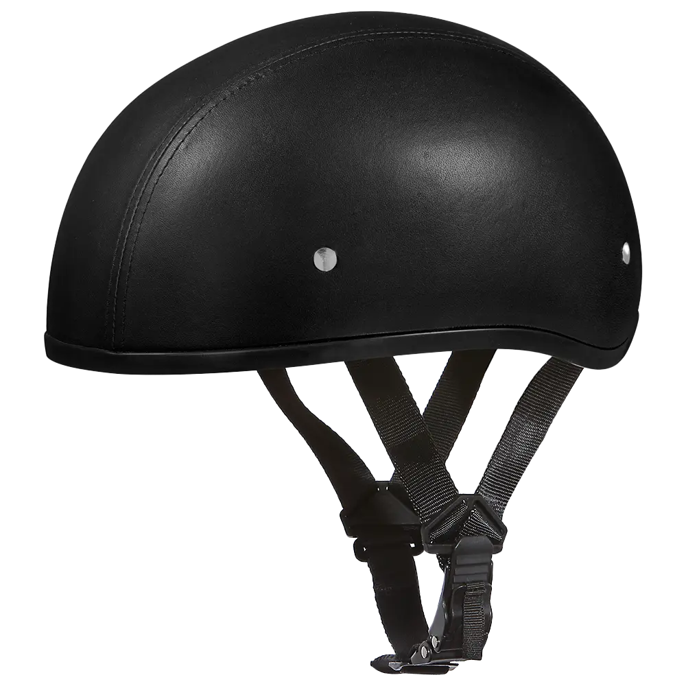 D.O.T. Daytona Skull Cap W/O Visor- Leather Covered Daytona Helmets