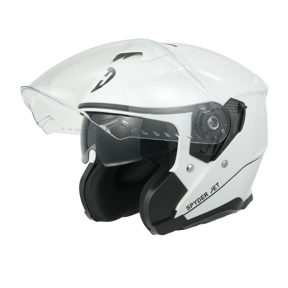 D.O.T. & ECE Daytona Spyder Jet Helmet - Hi-Gloss White - LiveTheGnar