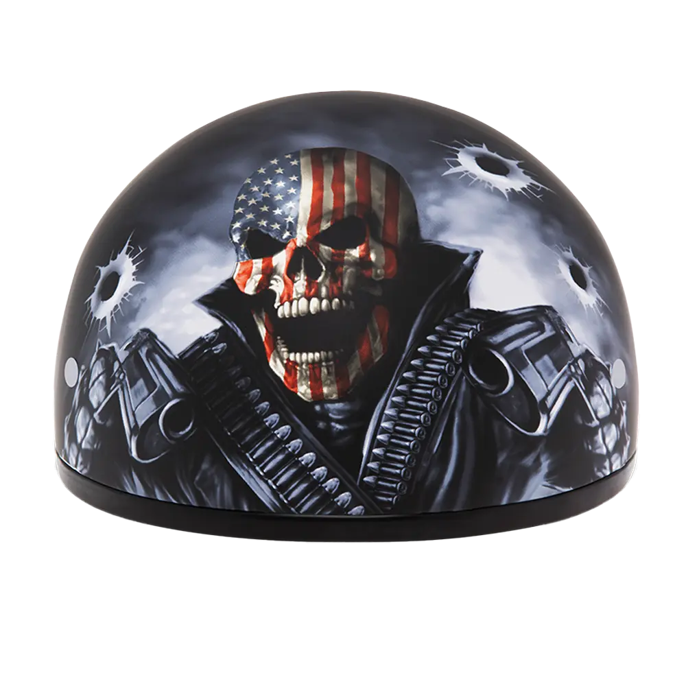 DOT Approved Daytona Motorcycle Half Face Helmet - Skull Cap Graphics for Men & Women, Scooters, ATVs, UTVs & Choppers - W/ Come Get 'Em Daytona Helmets