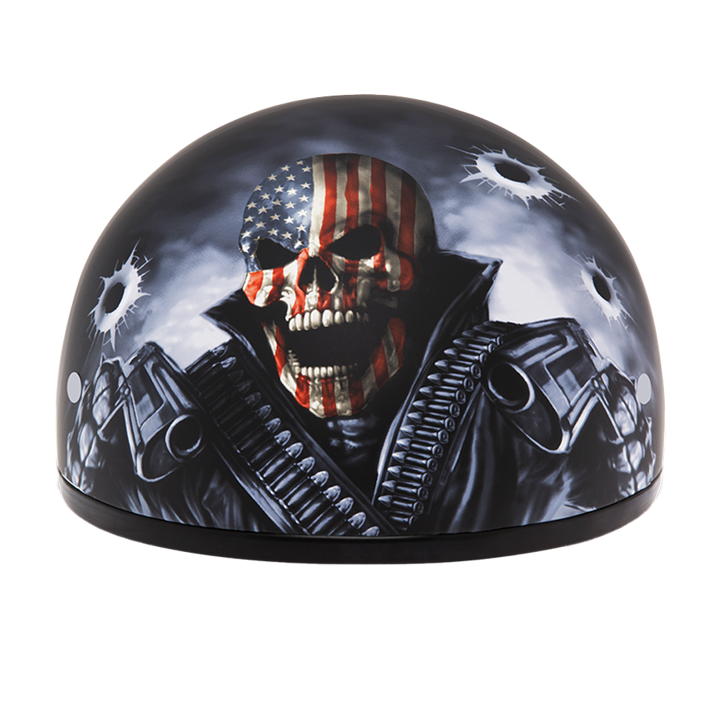 DOT Approved Daytona Motorcycle Half Face Helmet - Skull Cap Graphics for Men & Women, Scooters, ATVs, UTVs & Choppers - W/ Come Get 'Em Daytona Helmets
