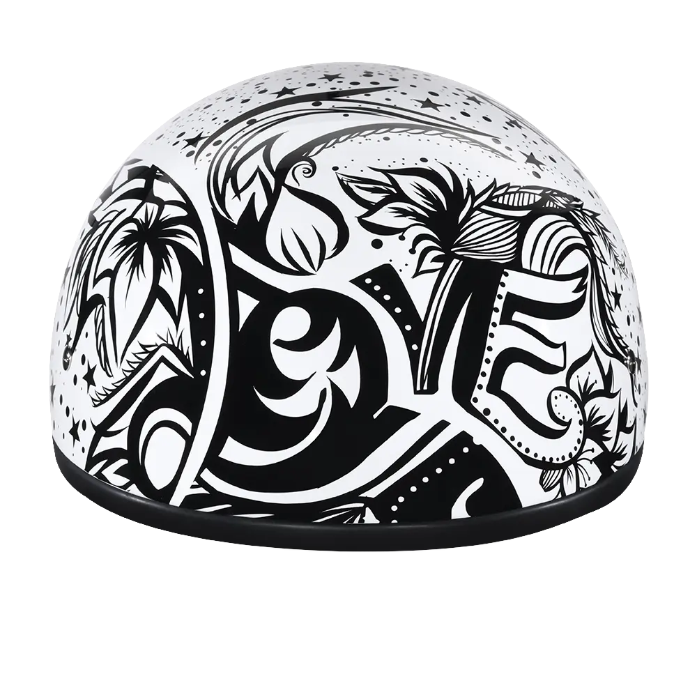 DOT Approved Daytona Motorcycle Half Face Helmet - Skull Cap Graphics for Men & Women, Scooters, ATVs, UTVs & Choppers - W/ Lovesee Daytona Helmets
