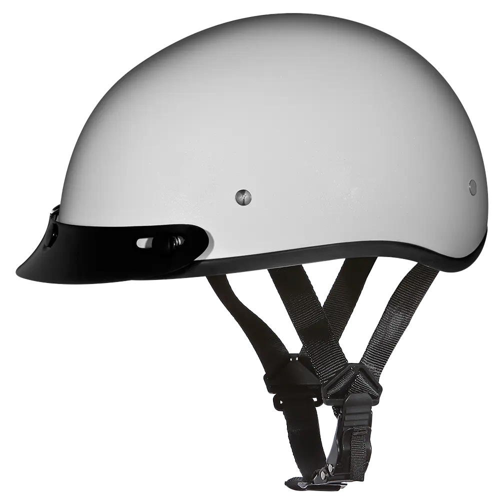 DOT Approved Daytona Skull Cap Half Shell Motorcycle Helmet - Beanie Style for Motorcycles, Cruisers, Scooters, and Mopeds - Pearl White Daytona Helmets