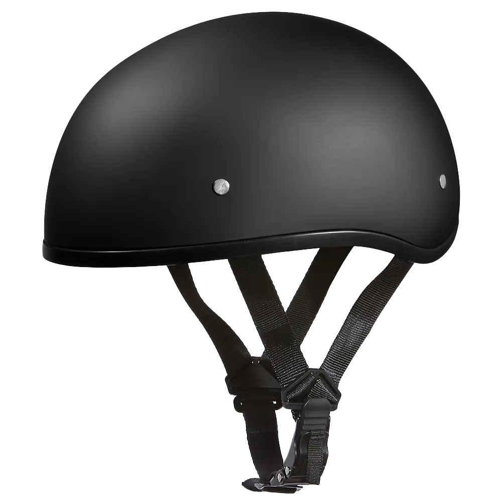 DOT Approved Daytona Skull Cap Half Shell Motorcycle Helmet - Beanie Style for Motorcycles, Cruisers, Scooters, and Mopeds W/O Visor- Dull Black Daytona Helmets