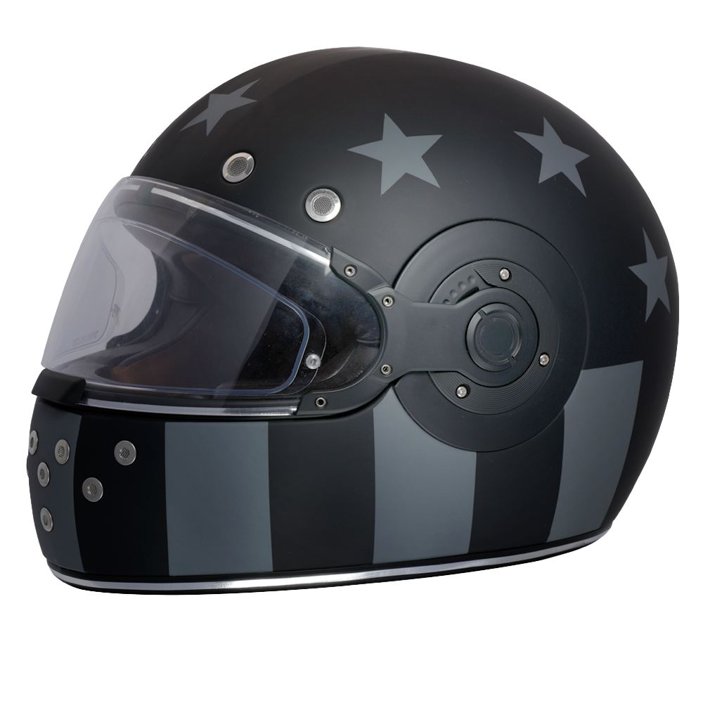 DOT Daytona Retro Full Face Motorcycle Helmet: Vintage Style for Men, Women, & Youth - W/ Captain America Stealth Daytona Helmets