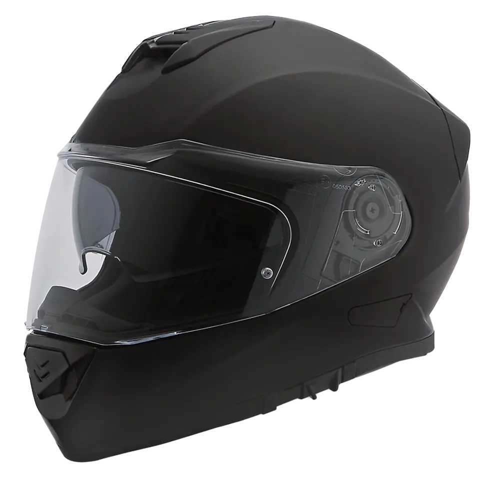 Daytona Detour Full Face Motorcycle Helmet - DOT Certified, Dual Visor, Street Bike Helmet, Men/Women/Youth - Dull Black Daytona Helmets
