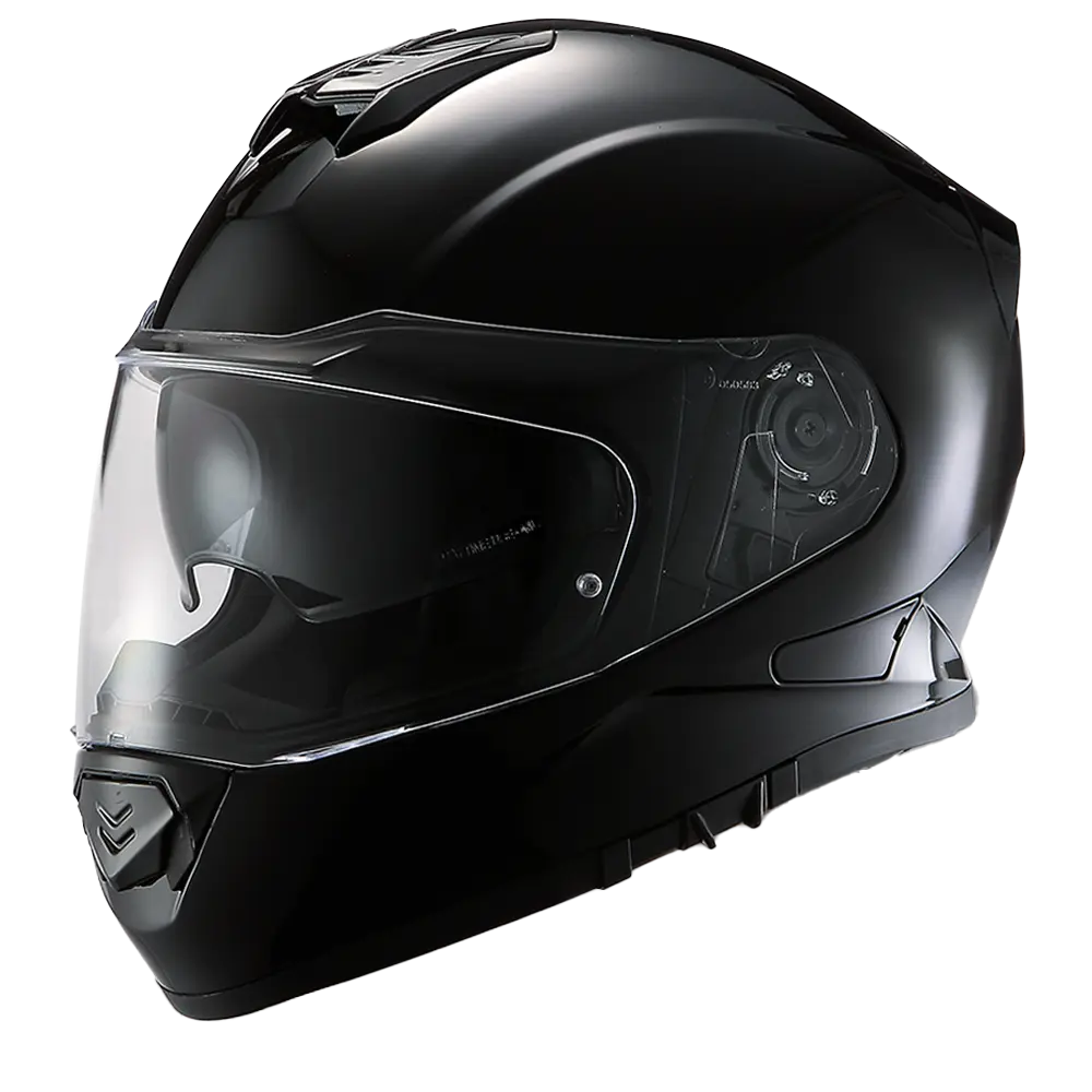 Daytona Detour Full Face Motorcycle Helmet - DOT Certified, Dual Visor, Street Bike Helmet, Men/Women/Youth - Hi-Gloss Black Daytona Helmets