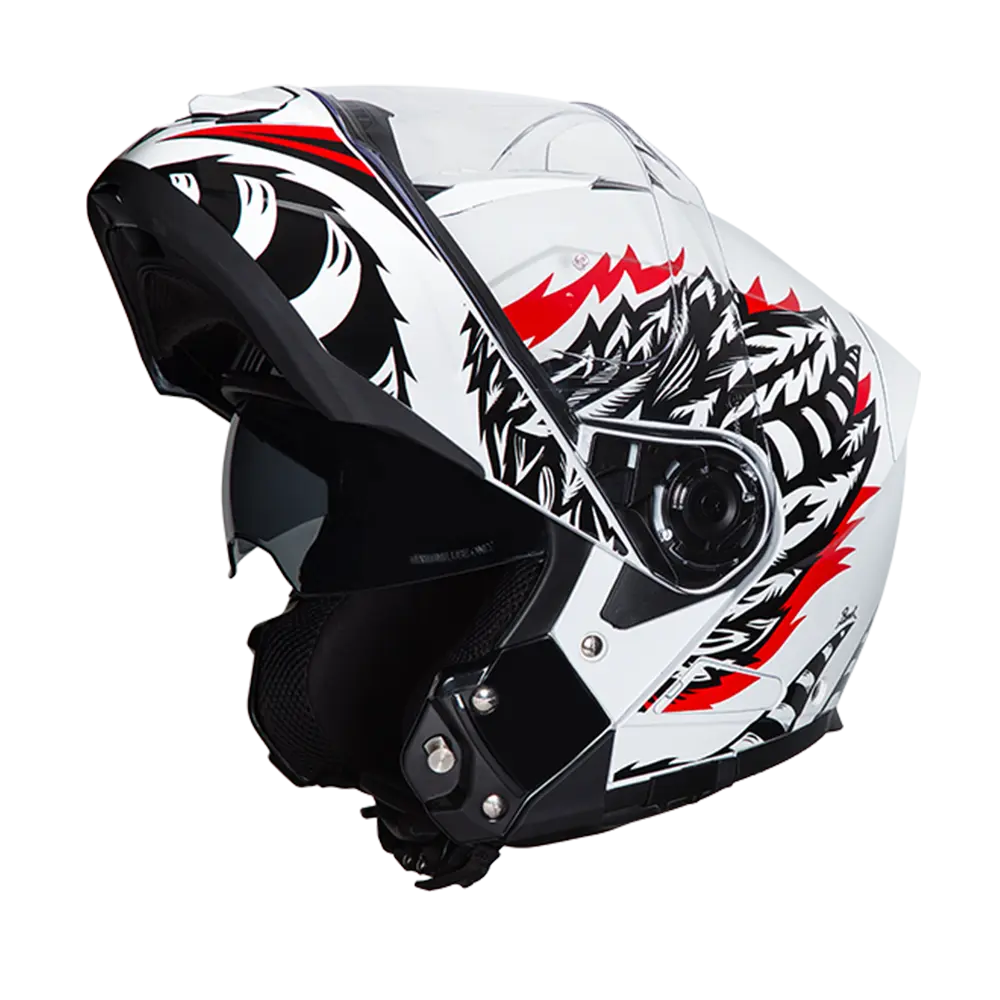 Daytona Glide Modular Motorcycle Helmet - DOT Approved, Bluetooth Ready, Dual Visor, Men/Women/Youth - W/ Phoenix Daytona Helmets