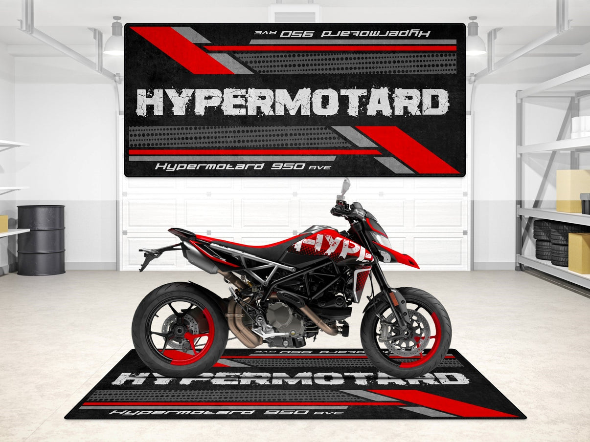Designed Pit Mat for Ducati Hypermotard 950 RVE Motorcycle - MM7179 MPM Motorcycle Mat
