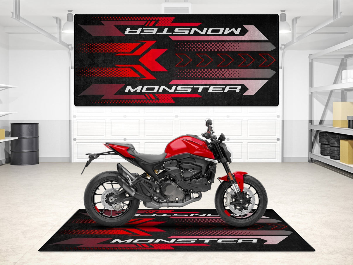 Designed Pit Mat for Ducati Monster Motorcycle - MM7176 MPM Motorcycle Mat