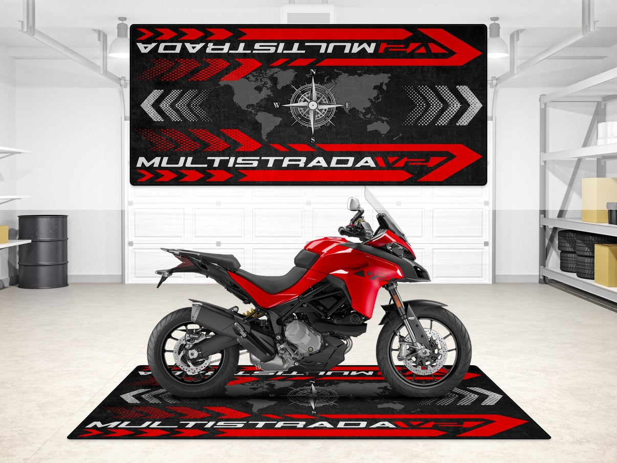Designed Pit Mat for Ducati Multistrada V2 Motorcycle - MM7162 MPM Motorcycle Mat