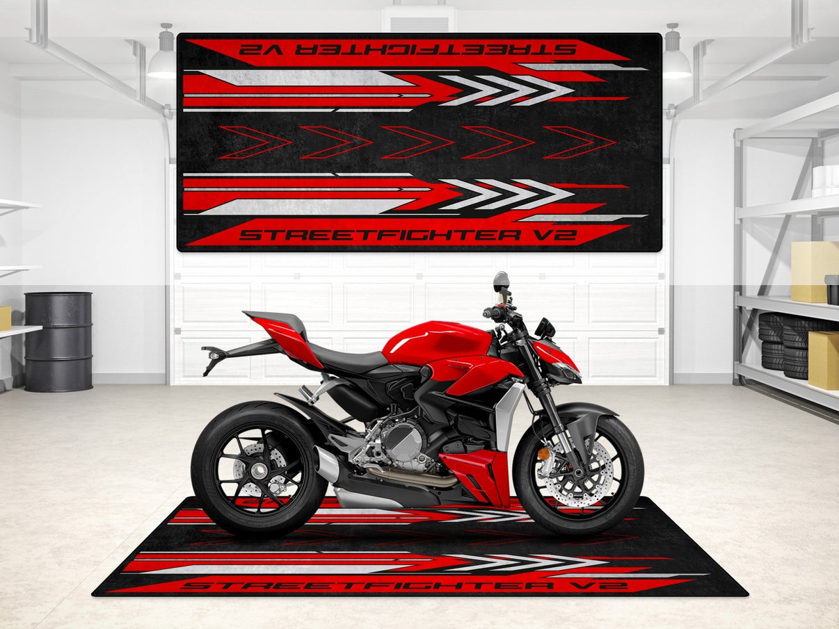 Designed Pit Mat for Ducati Streetfighter V2 Motorcycle - MM7258 MPM Motorcycle Mat