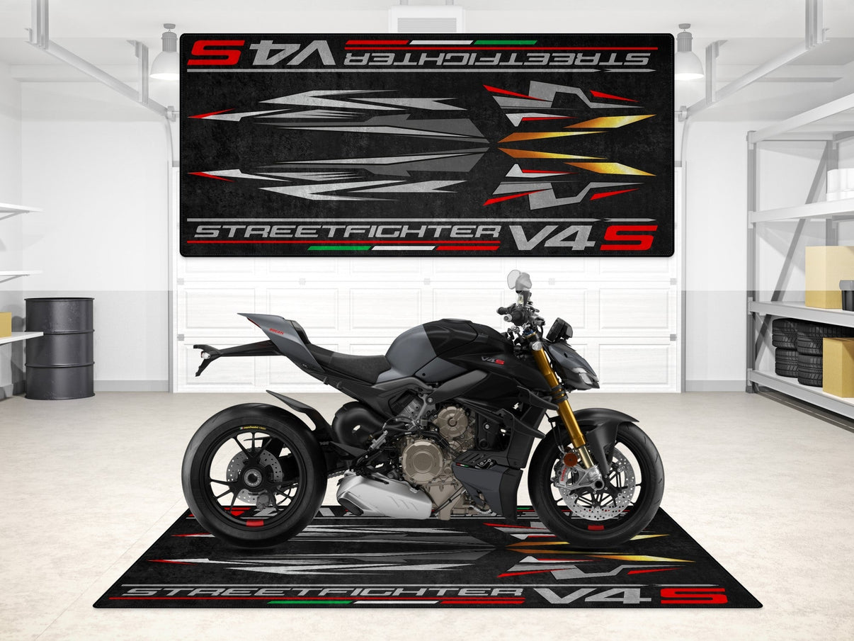 Designed Pit Mat for Ducati Streetfighter V4 S Motorcycle - MM7260 MPM Motorcycle Mat