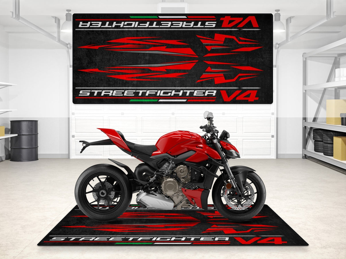 Designed Pit Mat for Ducati Streetfighter V4 Motorcycle - MM7259 MPM Motorcycle Mat