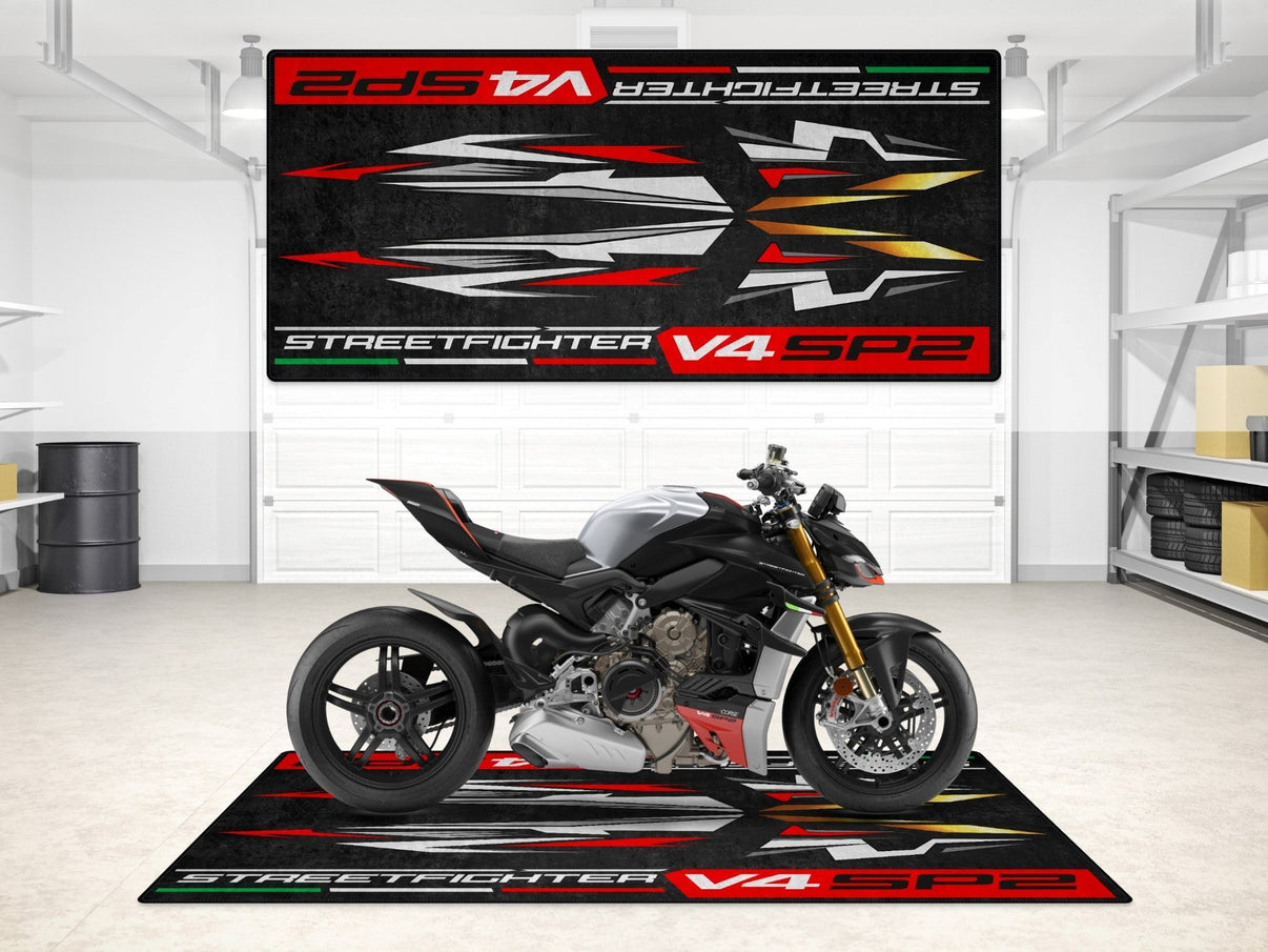 Designed Pit Mat for Ducati Streetfighter V4 SP2 Motorcycle - MM7261 MPM Motorcycle Mat