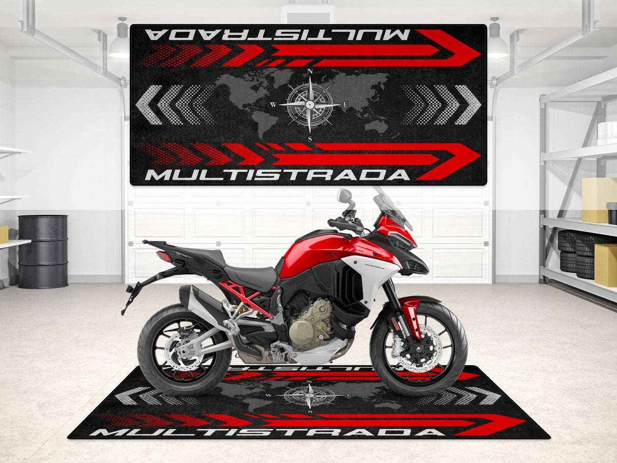 Designed Pit Mat for Ducati Multistrada Motorcycle - MM7177 MPM Motorcycle Mat