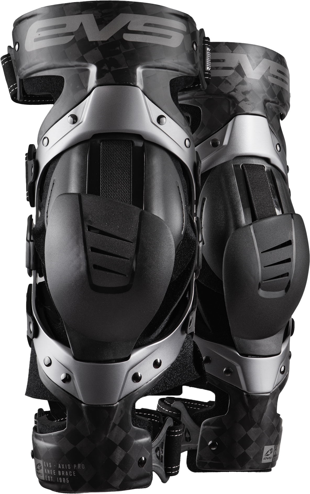 EVS Axis Pro Knee Brace Pair - Black/Grey - Large (Part Number: AXISP-GRY-LP) EVS